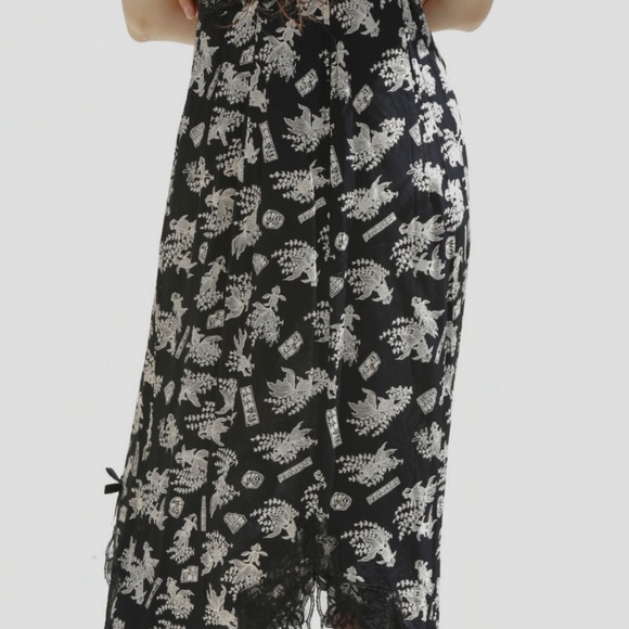 VINTAGE ' TRASHY LINGERIE' BLACK SUMMER DRESS SIZE MED - Picture 2 of 3